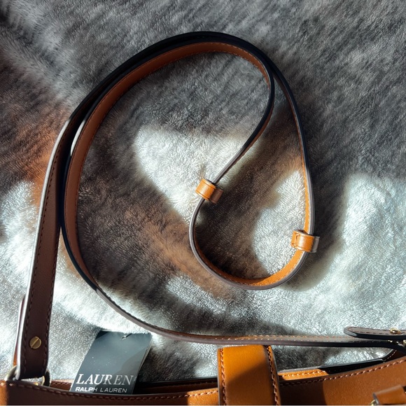 LAUREN BY RALPH LAUREN TAN SHOULDER BAG CROSSBODY LOGO - Picture 13 of 15